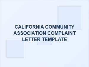 California Community Association Complaint Letter Template