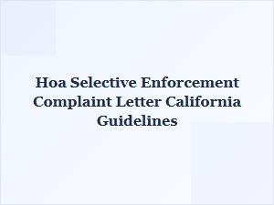 Hoa Selective Enforcement Complaint Guidelines California