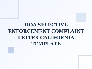 Hoa Selective Enforcement Complaint Letter Template California