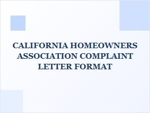 California Hoa Complaint Letter Format