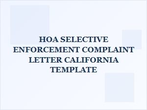 Hoa Selective Enforcement Complaint Letter Template California