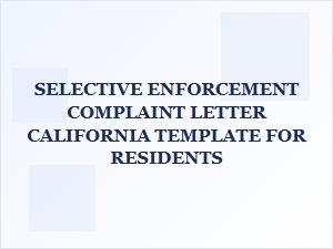 Selective Enforcement Complaint Letter Template California Hoa Residents