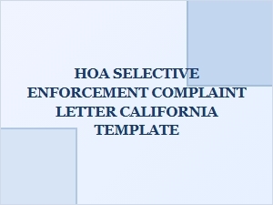 Hoa Selective Enforcement Complaint Letter Template California