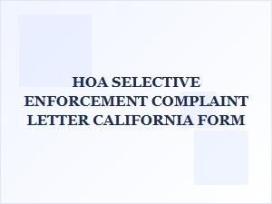 Selective Enforcement Complaint Letter California Form