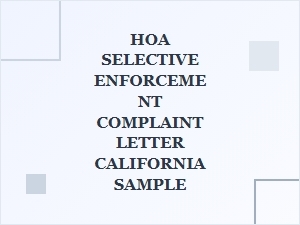 Selective Enforcement Complaint Letter Sample California